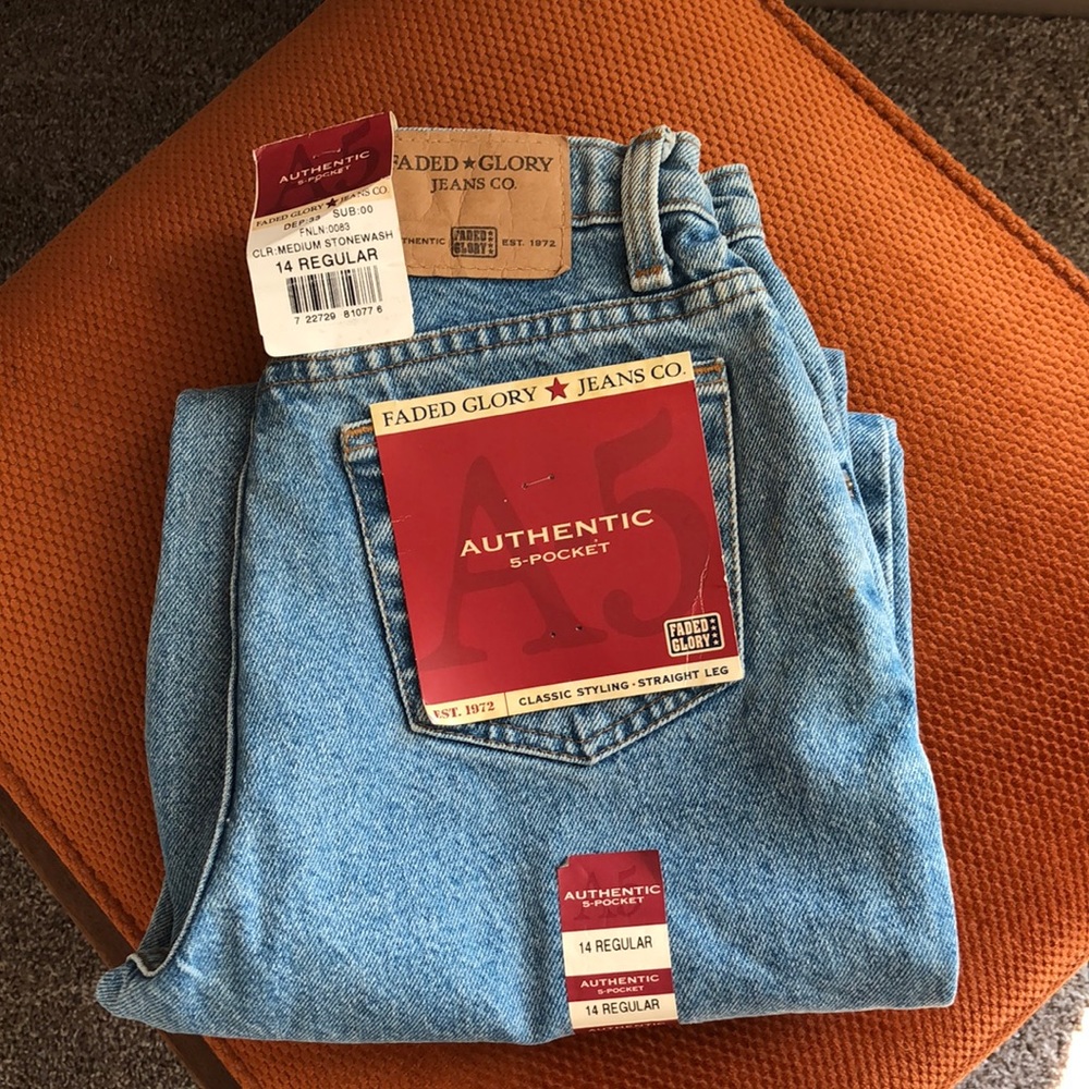 Vintage 100% Cotton Faded Glory High-Rise Jeans